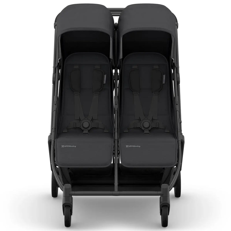 UPPAbaby MINU DUO Double Travel Pram / Stroller - Jake (Charcoal / Carbon / Black Leather)