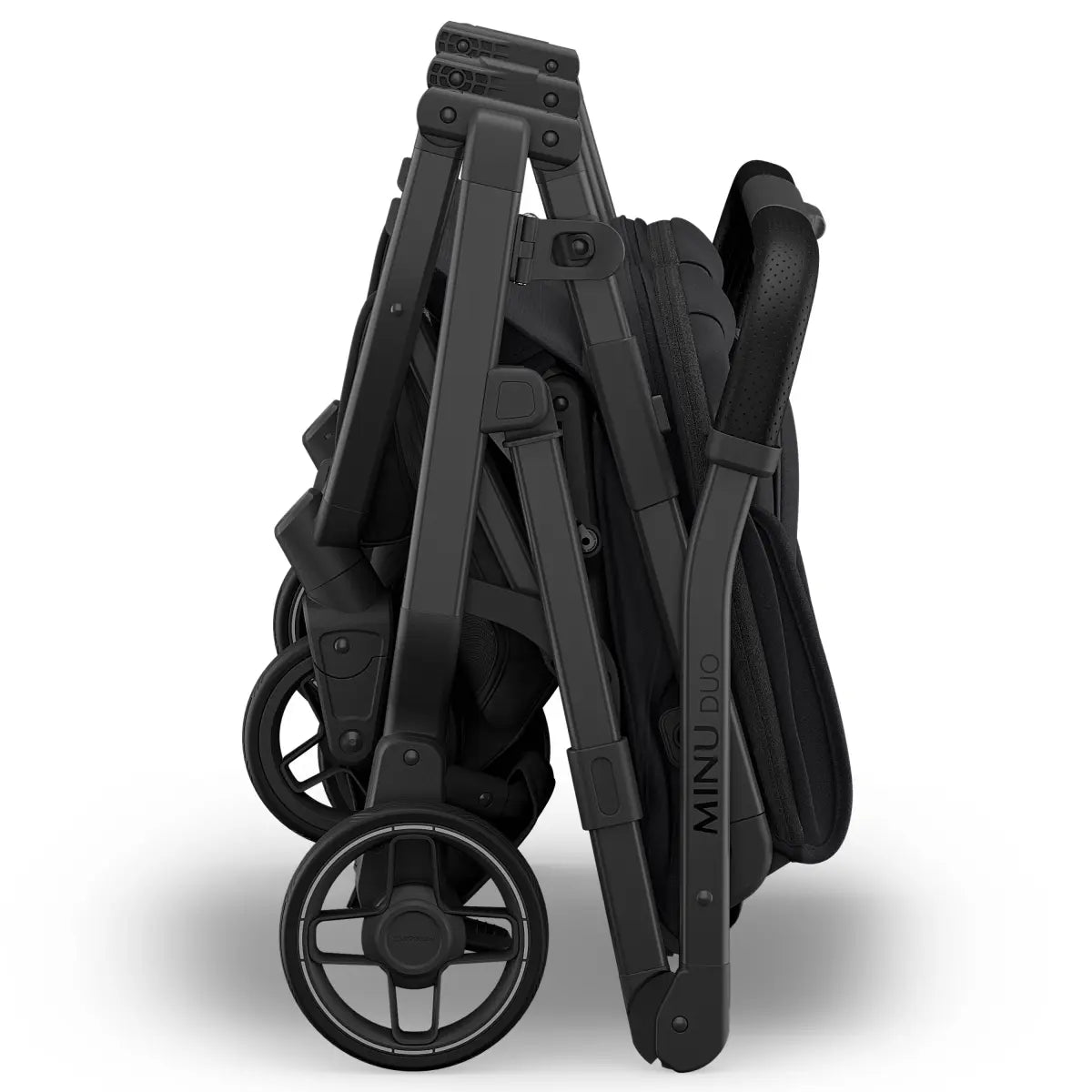 UPPAbaby MINU DUO Double Travel Pram / Stroller - Jake (Charcoal / Carbon / Black Leather)