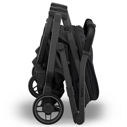 UPPAbaby MINU DUO Double Travel Pram / Stroller - Jake (Charcoal / Carbon / Black Leather)