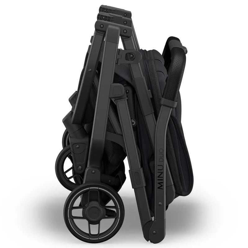 UPPAbaby MINU DUO Double Travel Pram / Stroller - Jake (Charcoal / Carbon / Black Leather)
