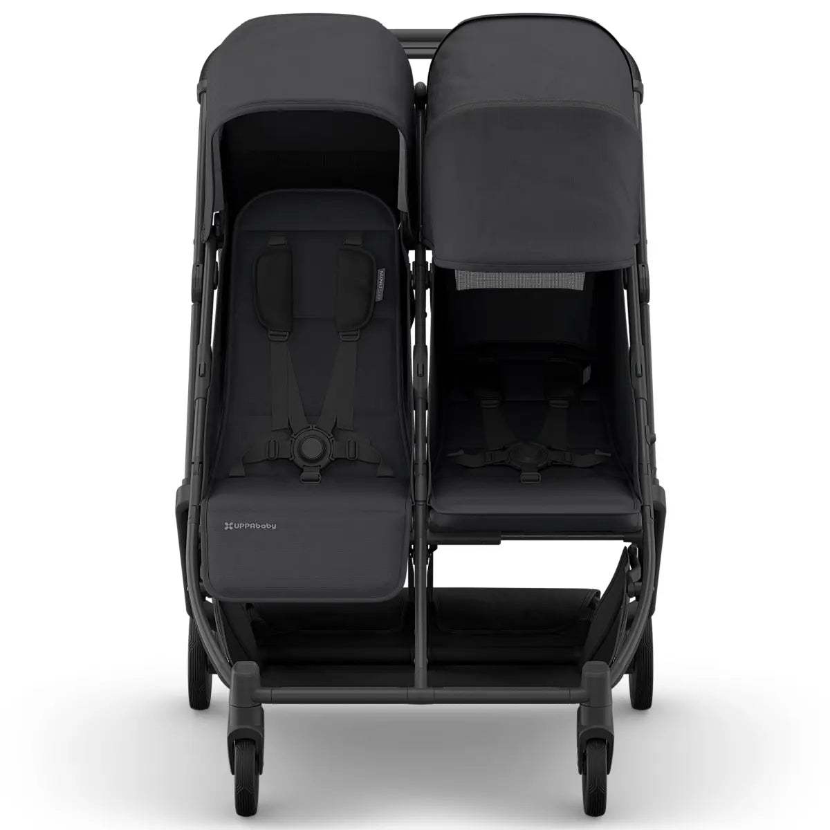 UPPAbaby MINU DUO Double Travel Pram / Stroller - Jake (Charcoal / Carbon / Black Leather)