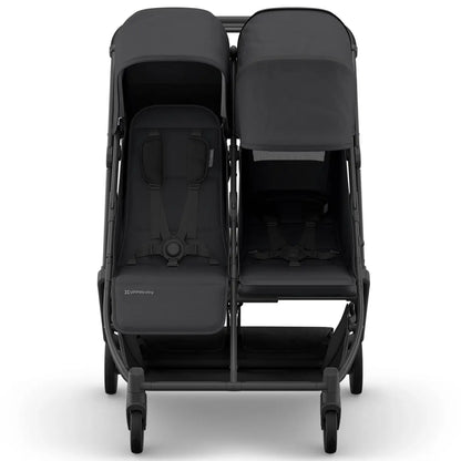 UPPAbaby MINU DUO Double Travel Pram / Stroller - Jake (Charcoal / Carbon / Black Leather)