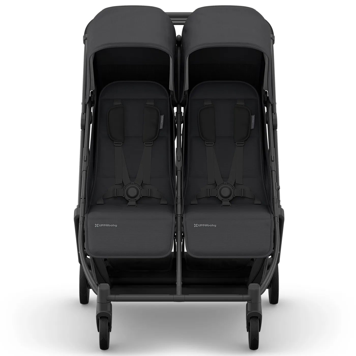 UPPAbaby MINU DUO Double Travel Pram / Stroller - Jake (Charcoal / Carbon / Black Leather)