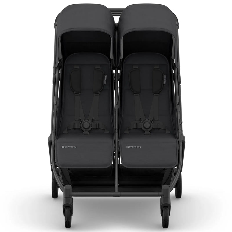 UPPAbaby MINU DUO Double Travel Pram / Stroller - Jake (Charcoal / Carbon / Black Leather)