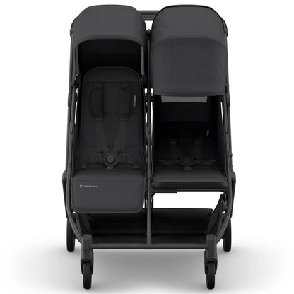 UPPAbaby MINU DUO Double Travel Pram / Stroller - Jake (Charcoal / Carbon / Black Leather)