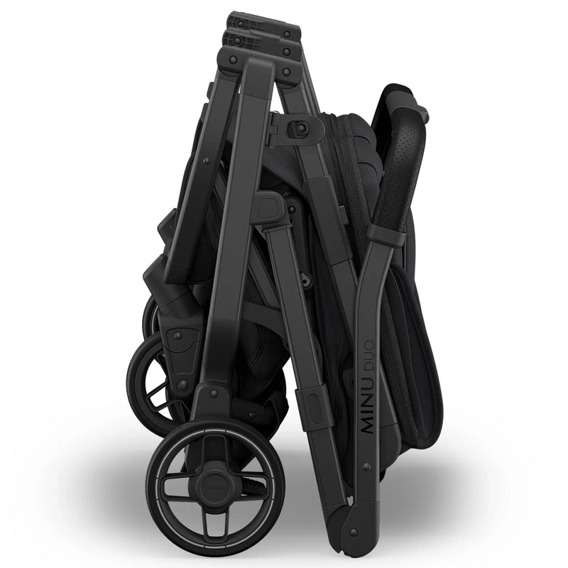 UPPAbaby MINU DUO Double Travel Pram / Stroller - Jake (Charcoal / Carbon / Black Leather)