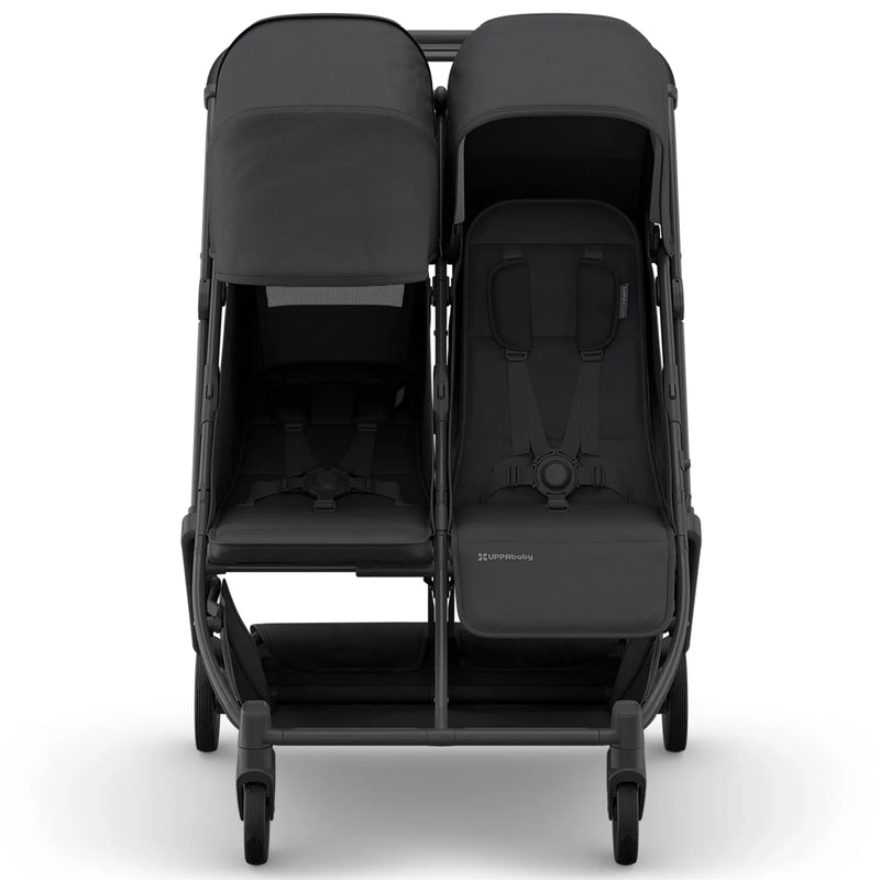 UPPAbaby MINU DUO Double Travel Pram / Stroller - Jake (Charcoal / Carbon / Black Leather)