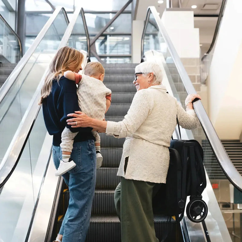 UPPAbaby MINU V3 - Travel Pram / Stroller (Charcoal / Carbon / Black Leather) - Jake