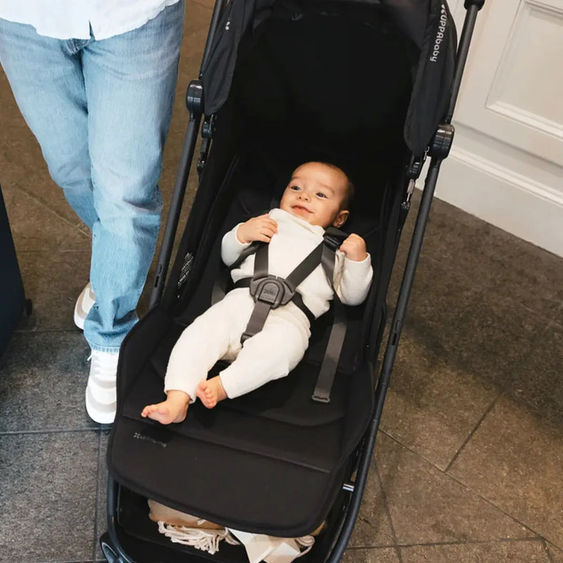 UPPAbaby MINU V3 - Travel Pram / Stroller (Charcoal / Carbon / Black Leather) - Jake