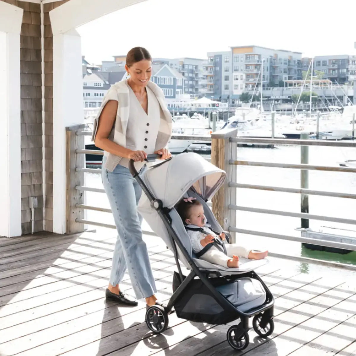 UPPAbaby MINU V3 - Travel Pram / Stroller - Savannah (Pearl Grey / Carbon)