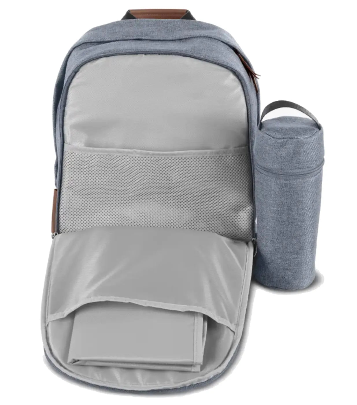 Included insulated bottle case and easy to clean changing pad