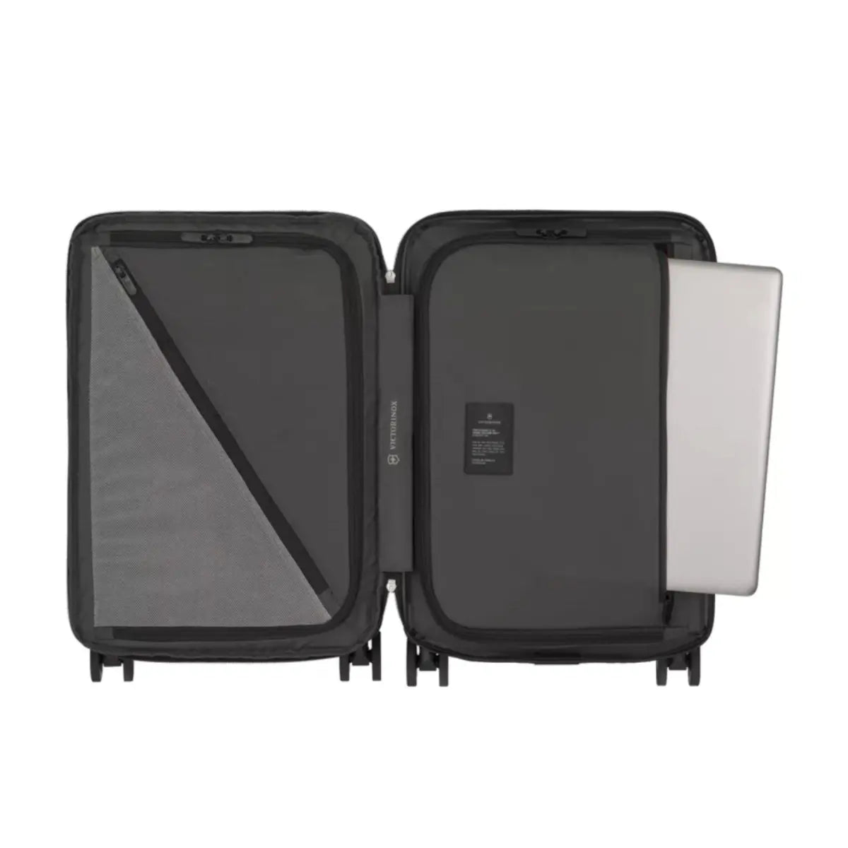 Zippered anti-scratch pocket safely stores electronic devices