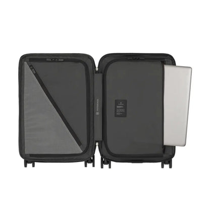 Zippered anti-scratch pocket safely stores electronic devices