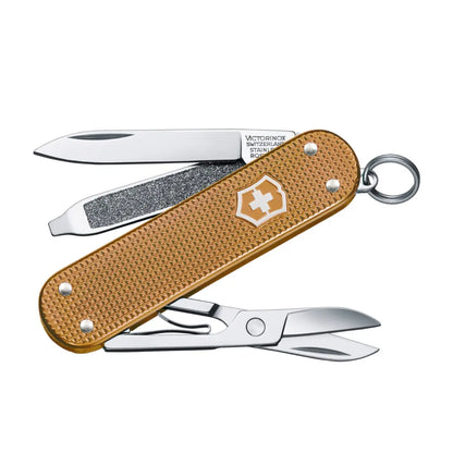 Swiss made pocket knife with 5 functions and high-grade Alox scales