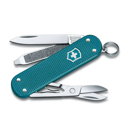 Swiss made pocket knife with 5 functions and high-grade Alox scales