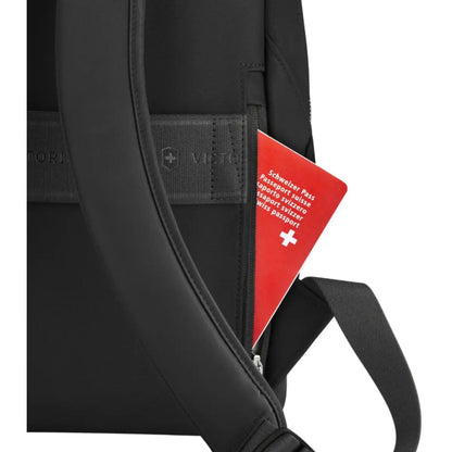 Hidden back pocket safely stores valuables