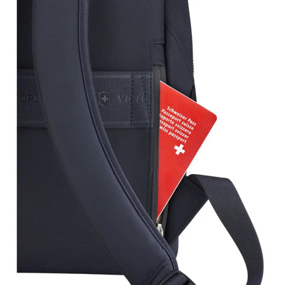 Hidden back pocket safely stores valuables