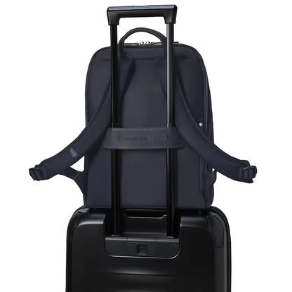 Luggage sleeve on back (luggage sold separately)