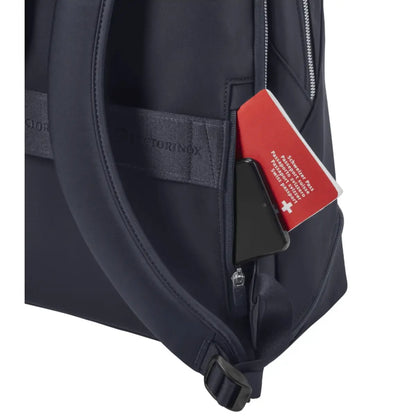 Hidden back pocket safely stores valuables