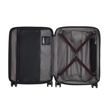 X-shaped compression straps cover a greater surface area to keep folded items secure