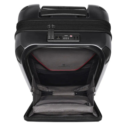 Featuring a quick-access lockable front compartment with organization panel 