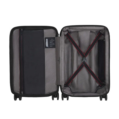 X-shaped compression straps cover a greater surface area to keep folded items secure