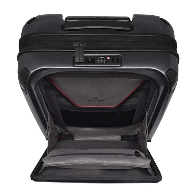 eaturing a quick-access lockable front compartment with organization panel 