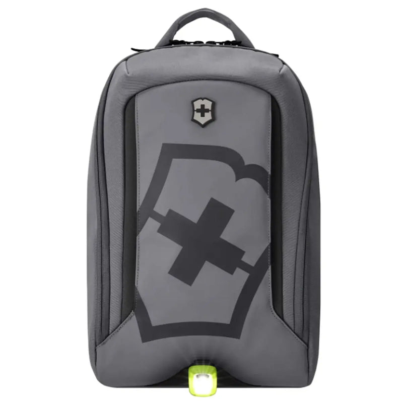 Bicycle light attachment on the base of the backpack