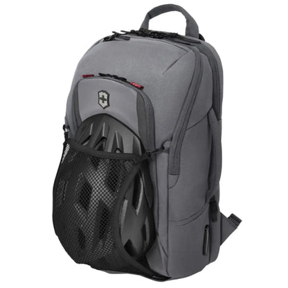 Concealed storage pocket on the base with an integrated helmet net