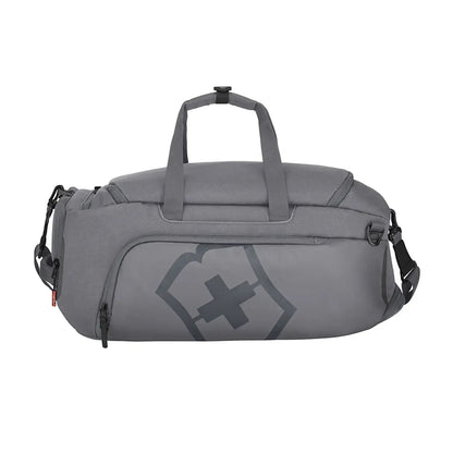 Double carry handles and removable, adjustable shoulder strap