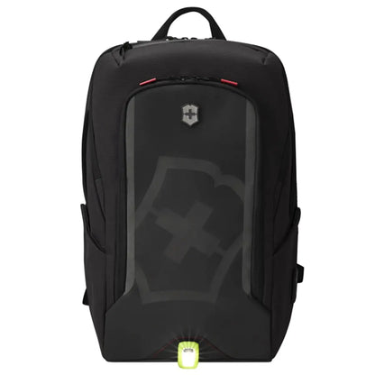 Bicycle light attachment on the base of the backpack