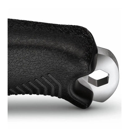 Non-slip handle with a bow drill divot