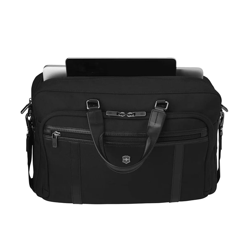 Dedicated padded 15" laptop compartment and tablet pocket
