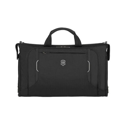 Compact, tri-fold suiter easily fits in the overhead compartment and keeps clothing wrinkle-free