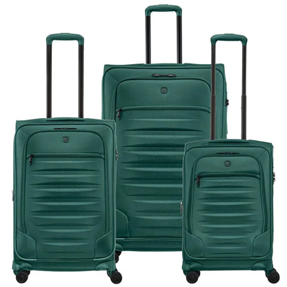 Wenger Checklite Softside Expandable 4-Wheel Suitcase Set of 3 - Green (Small, Medium and Large)