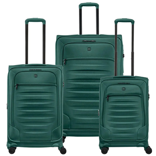 Wenger Checklite Softside Expandable 4-Wheel Suitcase Set of 3 - Green (Small, Medium and Large)