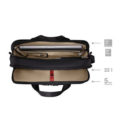 Wenger Icons Meteor 16’’ - 17’’ Laptop Brief with Tablet Pocket - Black