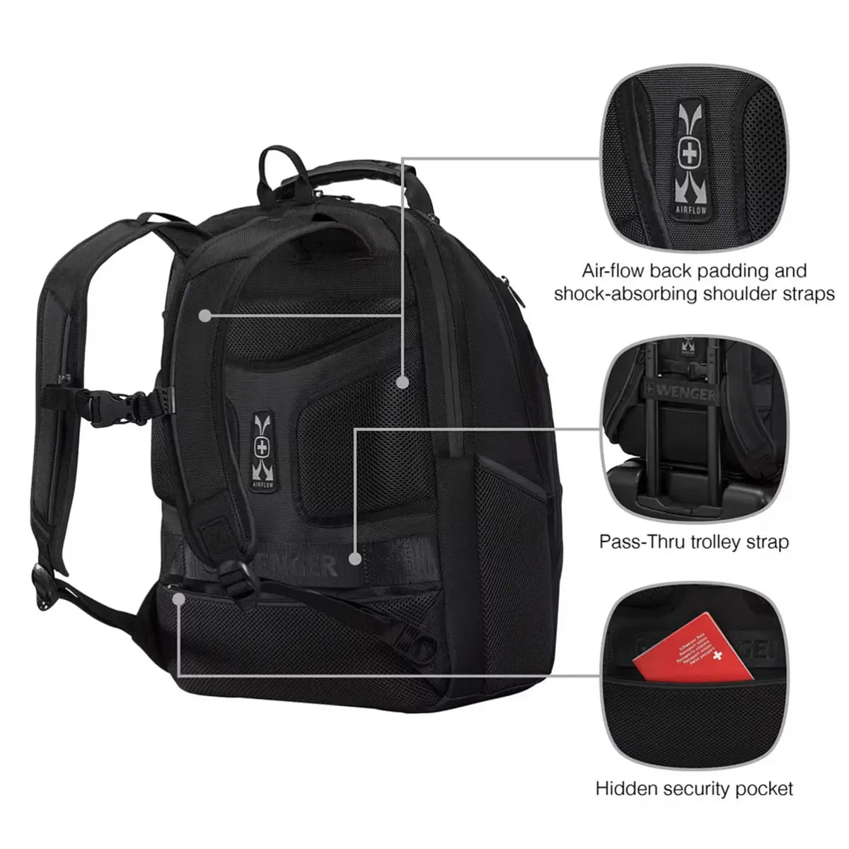 Wenger Legacy Black Series 16’’ Laptop Backpack - Black
