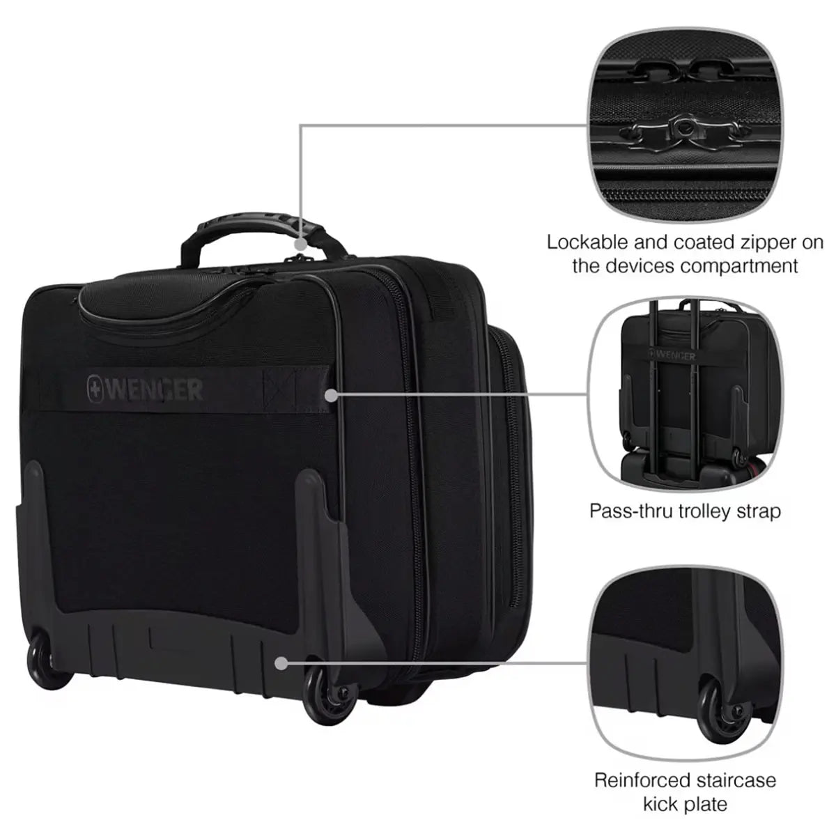 Wenger Legacy Black Series Wheeled 15.6’’ Laptop Case - Black