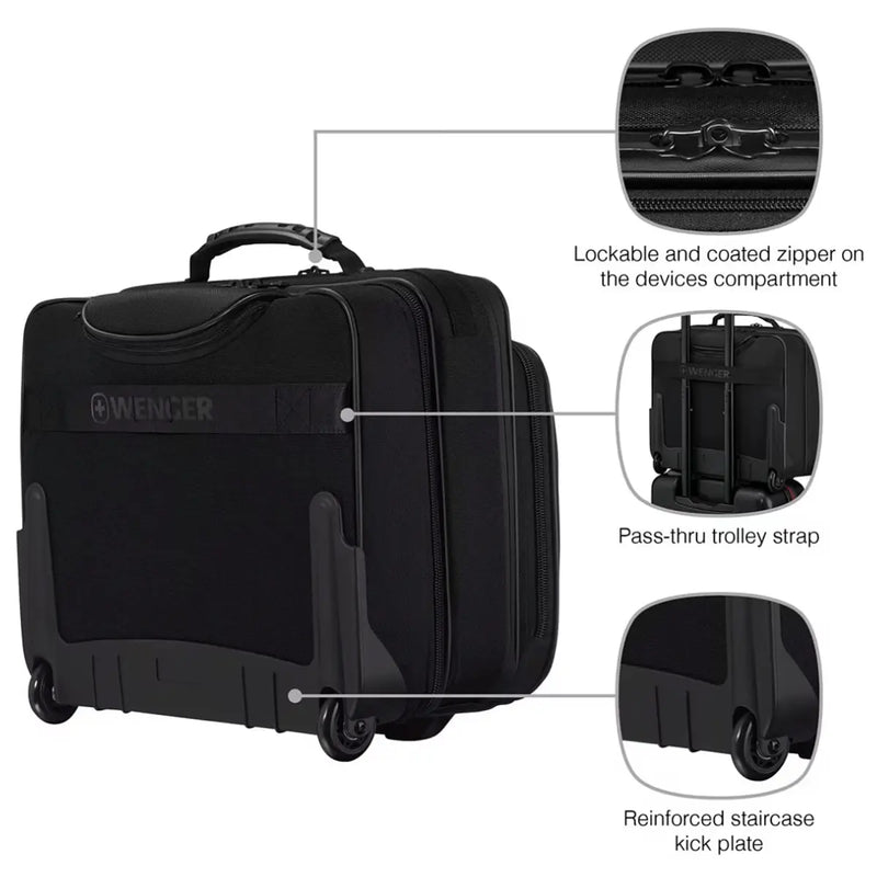 Wenger Legacy Black Series Wheeled 15.6’’ Laptop Case - Black