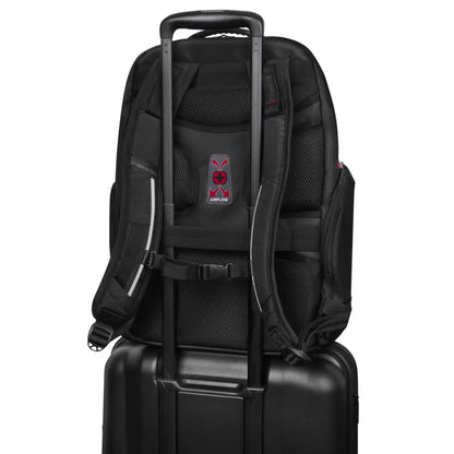 Luggage sleeve on the rear of the bag (luggage not included)