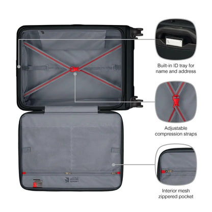 Wenger Skyon 2 Piece Hardside Suitcase Set (Carry-On and Large Size) - Black