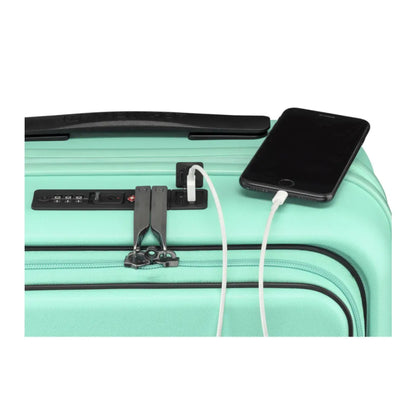 Wenger Skyon 2 Piece Hardside Suitcase Set (Carry-On and Large Size) - Aqua
