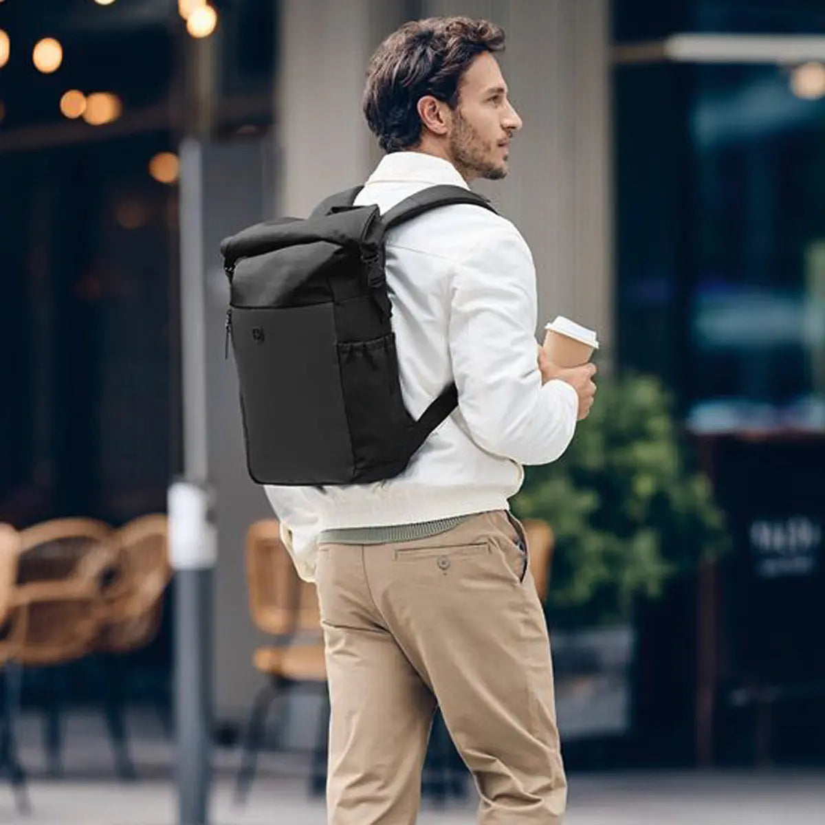 Wenger UrbanOne Roll-Top 15.6’’ Laptop Backpack - Black
