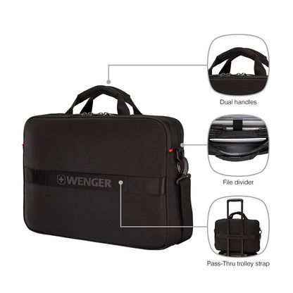 Wenger XE Brief 16’’ Laptop Briefcase with Tablet Pocket - Black