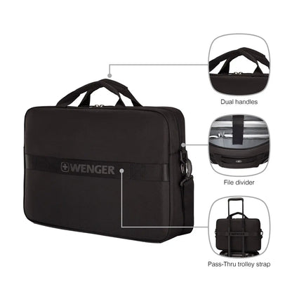 Wenger XE Compact 16’’ Laptop Briefcase with Tablet Pocket - Black