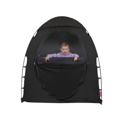 Zazu Rest Nest Tent - child peeking out of the tent a white background