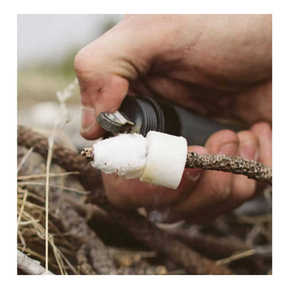 Ignites with spark or flame and burns up to 5 minutes