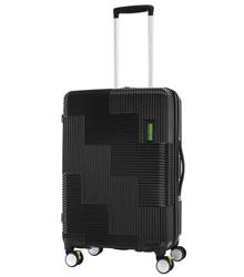 American Tourister Velton 4-Wheel 69cm Expandable Suitcase - Black/Lime Green