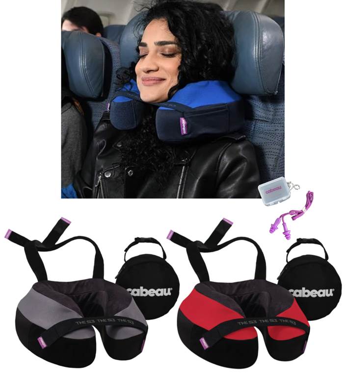 Cabeau The Neck's Evolution S3 - Memory Foam Neck Travel Pillow with Chin and Seat Strap